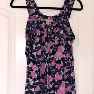 Banana Republic Pink and Blue Flower Floral Top